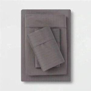 NWT King Tri-Ease Printed Pattern Sheet Set Gray Herringbone-Threshold